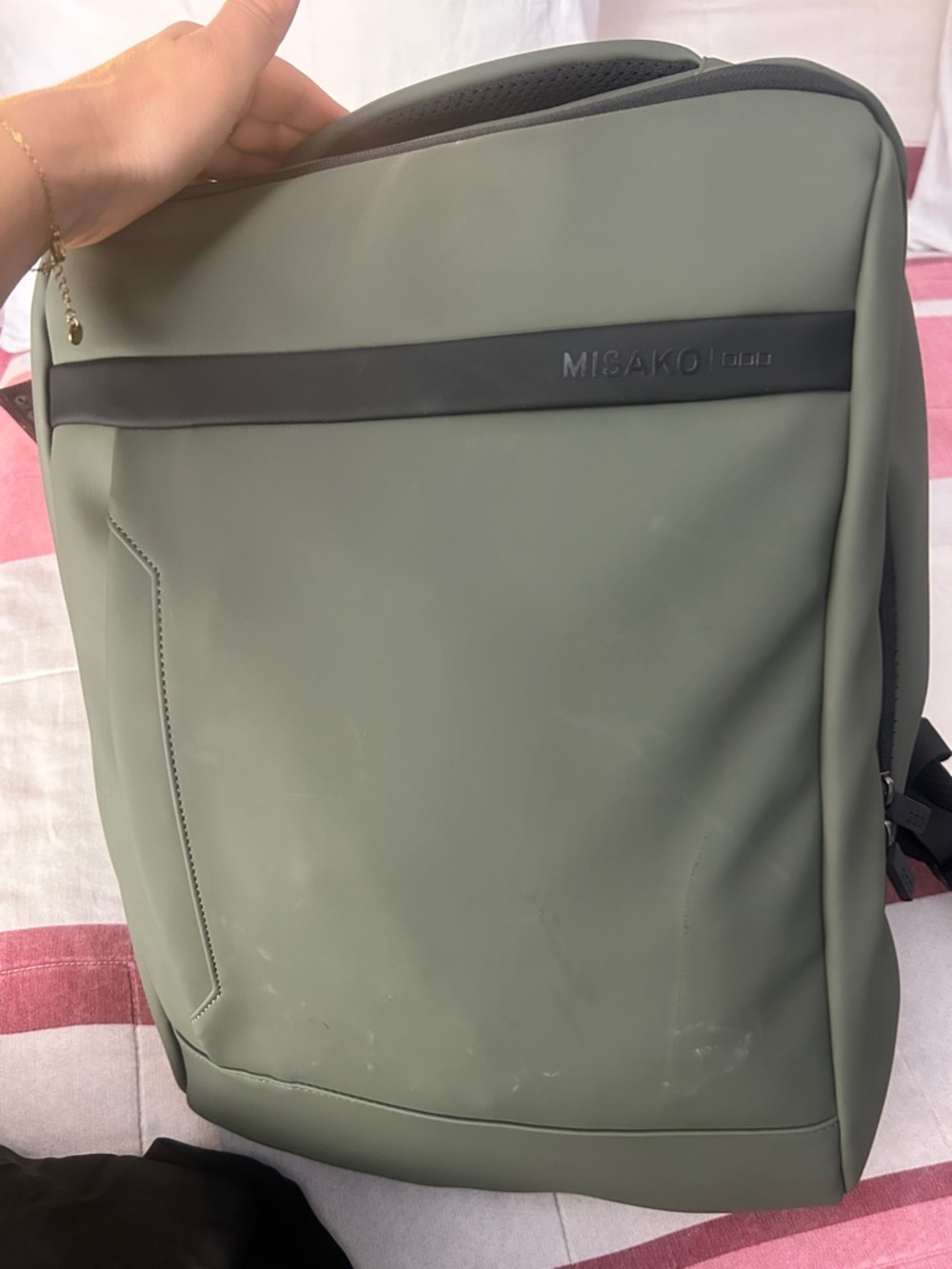 Misako Olive Green Men's Backpack - Minimal Tech Carry